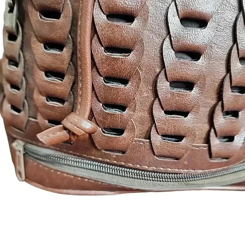 Vintage Faux Leather Chain Woven Boho Hippie Crossbody Bag – Beautiful Purse - Picture 5 of 12
